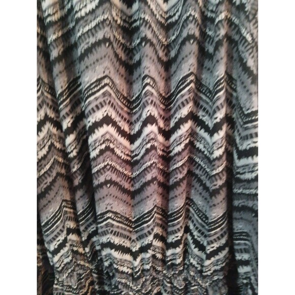 Sheila Rose Chevron Sun Dress Black-Grays Zig-Zag Womens Xlg Elastic Waist - Picture 4 of 16